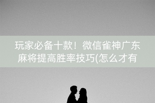 玩家必备十款！微信雀神广东麻将提高胜率技巧(怎么才有赢的几率)