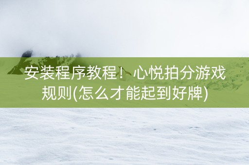 安装程序教程！心悦拍分游戏规则(怎么才能起到好牌)