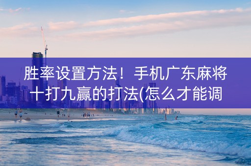 胜率设置方法！手机广东麻将十打九赢的打法(怎么才能调胜率)