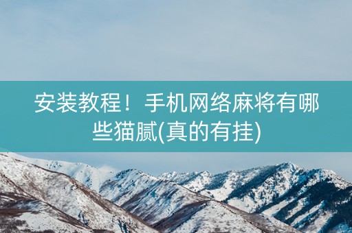 安装教程！手机网络麻将有哪些猫腻(真的有挂)