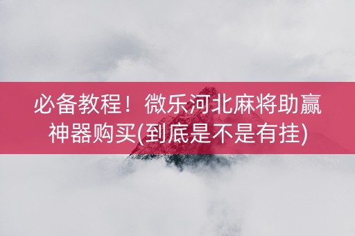 必备教程！微乐河北麻将助赢神器购买(到底是不是有挂)