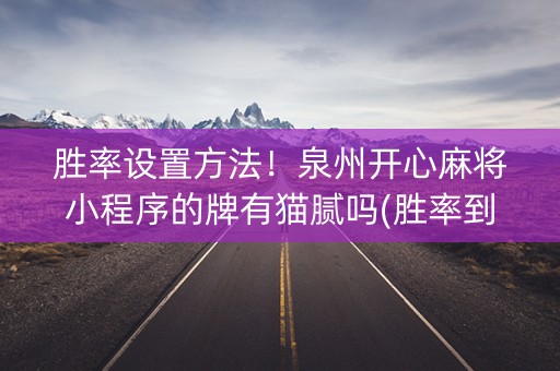 胜率设置方法！泉州开心麻将小程序的牌有猫腻吗(胜率到哪调)