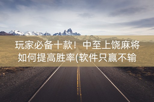玩家必备十款！中至上饶麻将如何提高胜率(软件只赢不输)