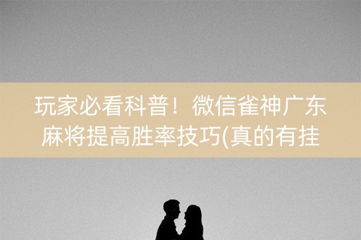 玩家必看科普！微信雀神广东麻将提高胜率技巧(真的有挂)