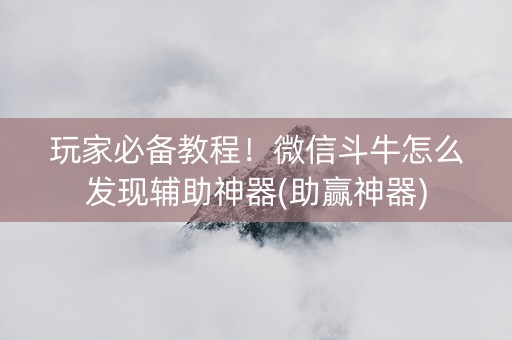 玩家必备教程！微信斗牛怎么发现辅助神器(助赢神器)