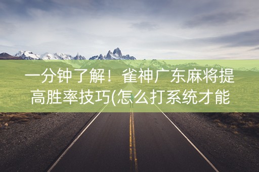 一分钟了解！雀神广东麻将提高胜率技巧(怎么打系统才能给好牌)