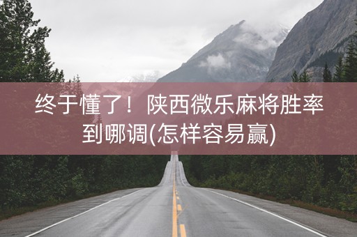 终于懂了！陕西微乐麻将胜率到哪调(怎样容易赢)