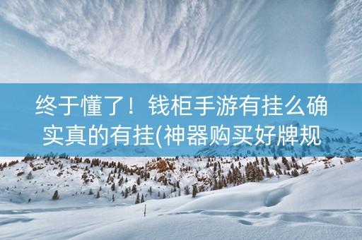 终于懂了！钱柜手游有挂么确实真的有挂(神器购买好牌规律)
