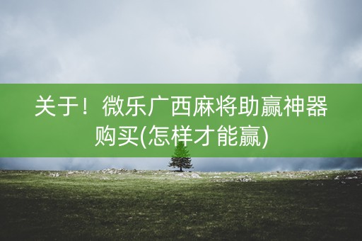 关于！微乐广西麻将助赢神器购买(怎样才能赢)