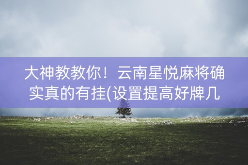 大神教教你！云南星悦麻将确实真的有挂(设置提高好牌几率)