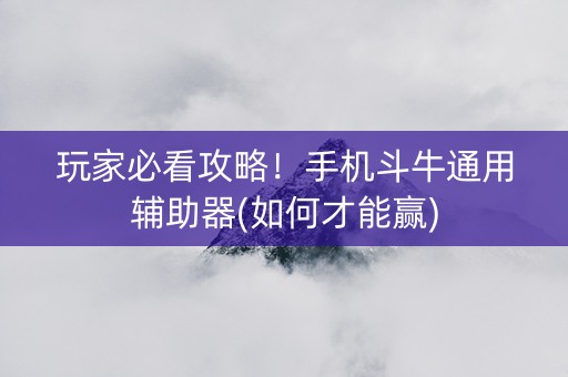 玩家必看攻略！手机斗牛通用辅助器(如何才能赢)