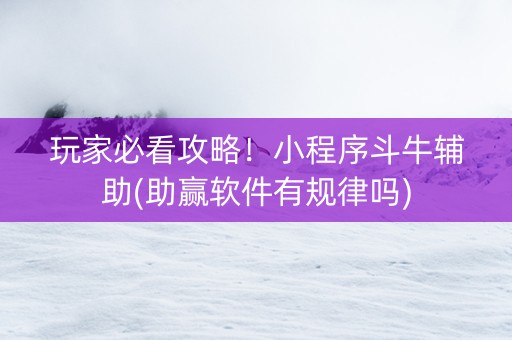 玩家必看攻略！小程序斗牛辅助(助赢软件有规律吗)