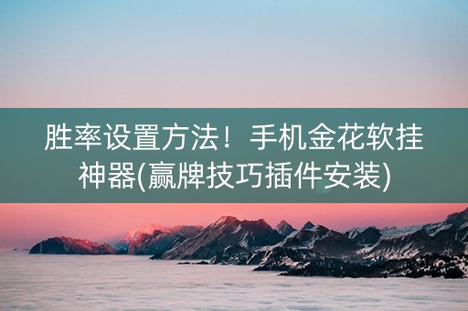 胜率设置方法！手机金花软挂神器(赢牌技巧插件安装)