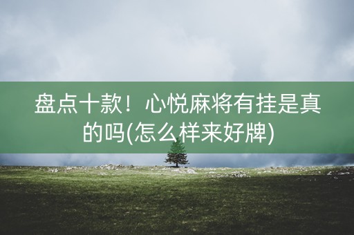 盘点十款！心悦麻将有挂是真的吗(怎么样来好牌)