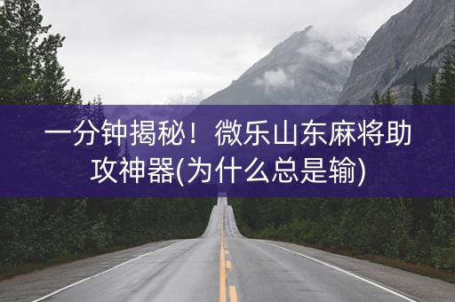 一分钟揭秘！微乐山东麻将助攻神器(为什么总是输)