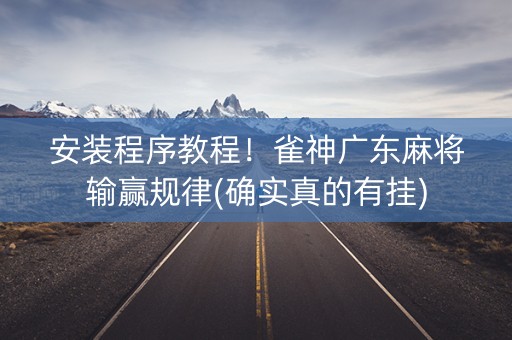 安装程序教程！雀神广东麻将输赢规律(确实真的有挂)
