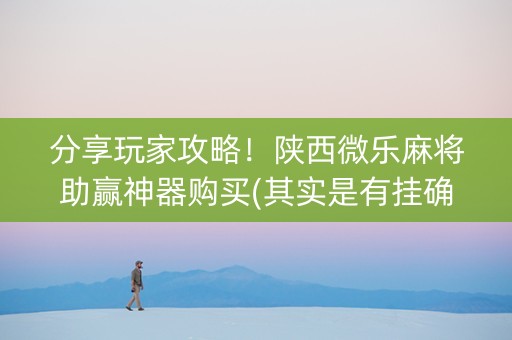 分享玩家攻略！陕西微乐麻将助赢神器购买(其实是有挂确实有挂)