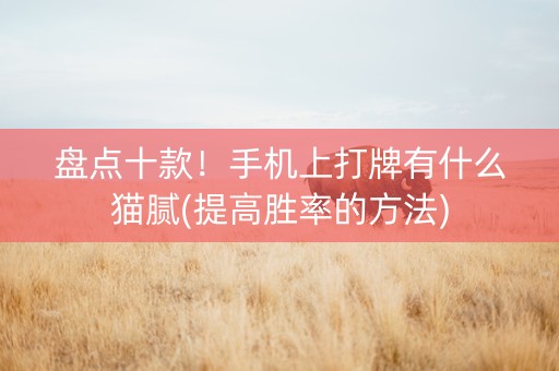 盘点十款！手机上打牌有什么猫腻(提高胜率的方法)