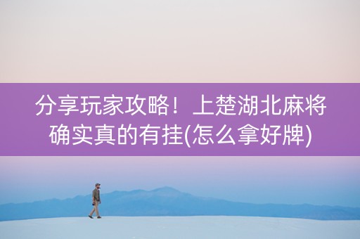 分享玩家攻略！上楚湖北麻将确实真的有挂(怎么拿好牌)