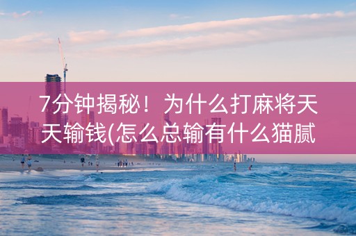7分钟揭秘！为什么打麻将天天输钱(怎么总输有什么猫腻)
