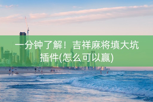 一分钟了解！吉祥麻将填大坑插件(怎么可以赢)