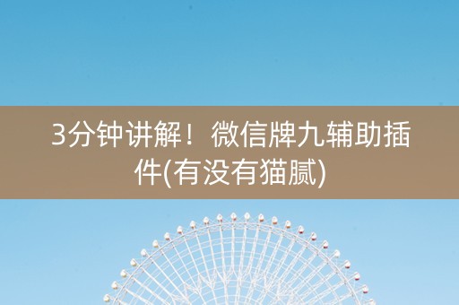 3分钟讲解！微信牌九辅助插件(有没有猫腻)