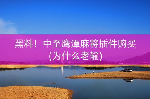 黑料！中至鹰潭麻将插件购买(为什么老输)