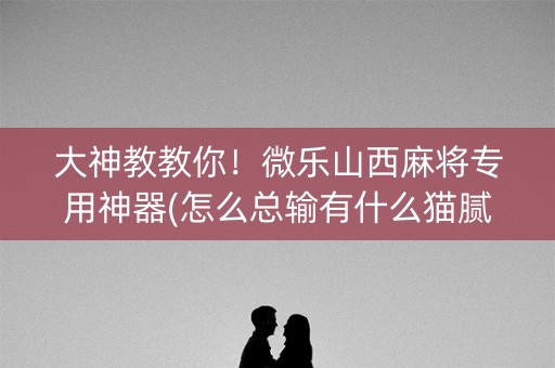 大神教教你！微乐山西麻将专用神器(怎么总输有什么猫腻)