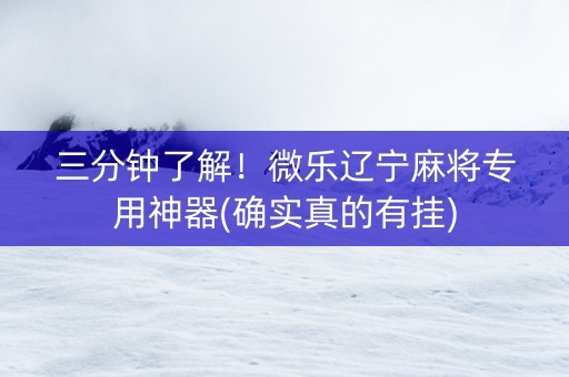 三分钟了解！微乐辽宁麻将专用神器(确实真的有挂)