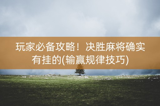 玩家必备攻略！决胜麻将确实有挂的(输赢规律技巧)
