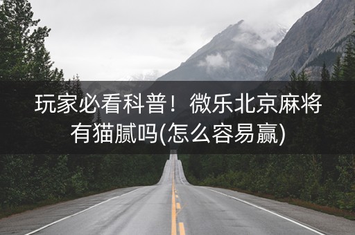 玩家必看科普！微乐北京麻将有猫腻吗(怎么容易赢)