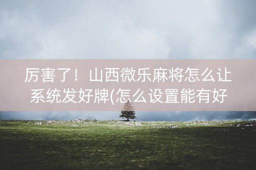厉害了！山西微乐麻将怎么让系统发好牌(怎么设置能有好牌)