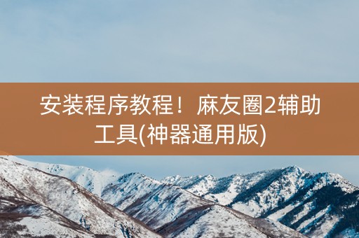 安装程序教程！麻友圈2辅助工具(神器通用版)