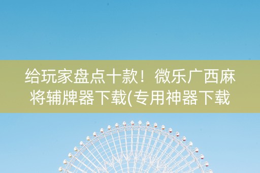 给玩家盘点十款！微乐广西麻将辅牌器下载(专用神器下载)