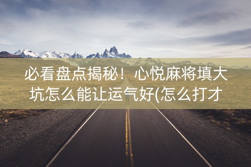 必看盘点揭秘！心悦麻将填大坑怎么能让运气好(怎么打才能赢)