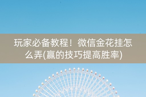 玩家必备教程！微信金花挂怎么弄(赢的技巧提高胜率)