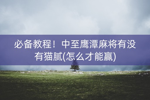 必备教程！中至鹰潭麻将有没有猫腻(怎么才能赢)
