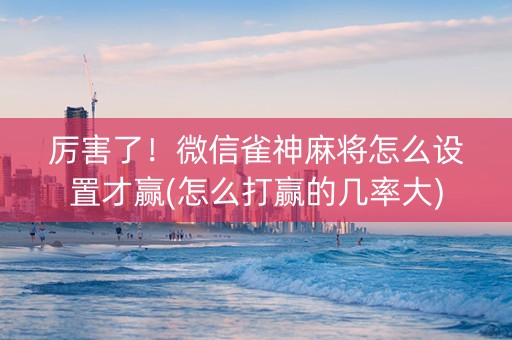 厉害了！微信雀神麻将怎么设置才赢(怎么打赢的几率大)
