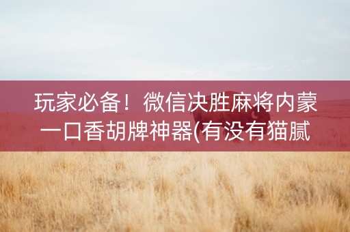 玩家必备！微信决胜麻将内蒙一口香胡牌神器(有没有猫腻)