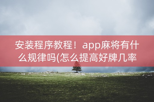 安装程序教程！app麻将有什么规律吗(怎么提高好牌几率)