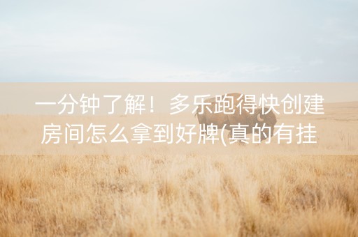 一分钟了解！多乐跑得快创建房间怎么拿到好牌(真的有挂)