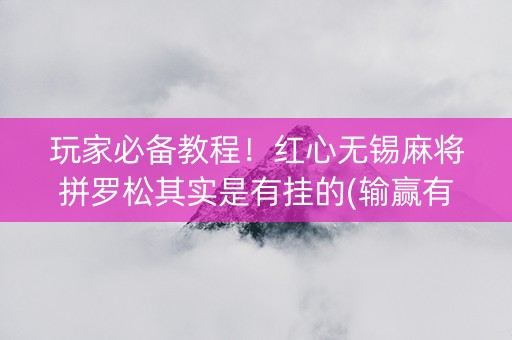 玩家必备教程！红心无锡麻将拼罗松其实是有挂的(输赢有规律)