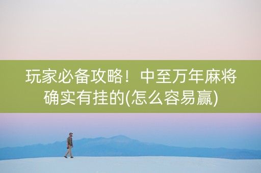玩家必备攻略！中至万年麻将确实有挂的(怎么容易赢)