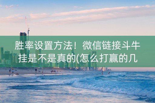 胜率设置方法！微信链接斗牛挂是不是真的(怎么打赢的几率大)