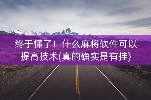 终于懂了！什么麻将软件可以提高技术(真的确实是有挂)