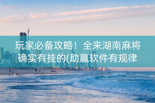 玩家必备攻略！全来湖南麻将确实有挂的(助赢软件有规律吗)