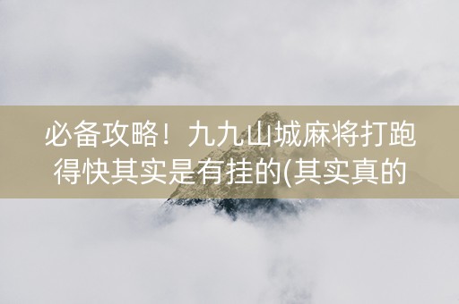 必备攻略！九九山城麻将打跑得快其实是有挂的(其实真的确实有挂)