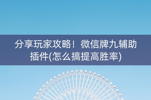 分享玩家攻略！微信牌九辅助插件(怎么搞提高胜率)