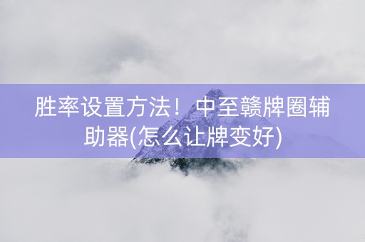 胜率设置方法！中至赣牌圈辅助器(怎么让牌变好)