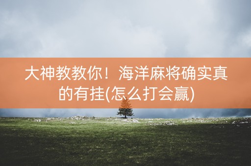 大神教教你！海洋麻将确实真的有挂(怎么打会赢)